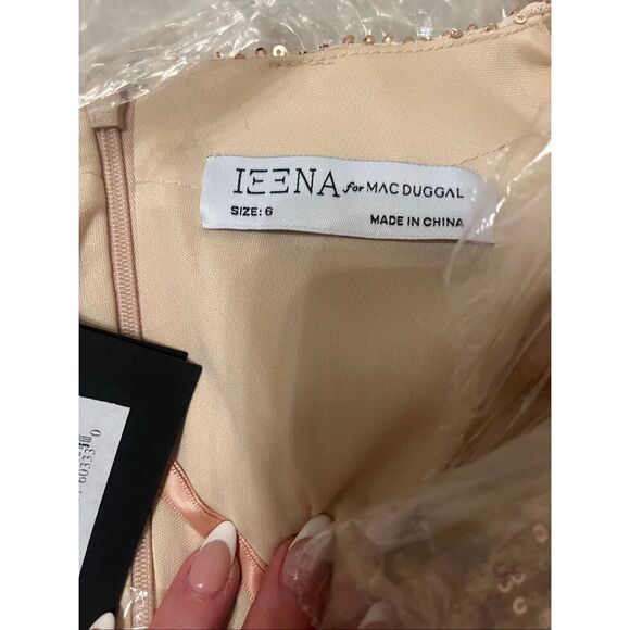 Mac Duggal Women's Ieena Sequin Knotted Long Sleeve Midi Dress NEW NWT - Picture 8 of 9